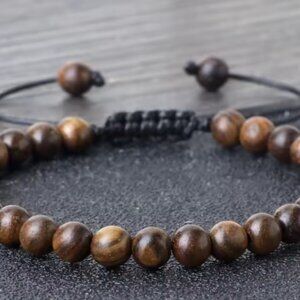 Handmade Wooden Buddha Mala Bracelet: Vintage Meditation Beads
